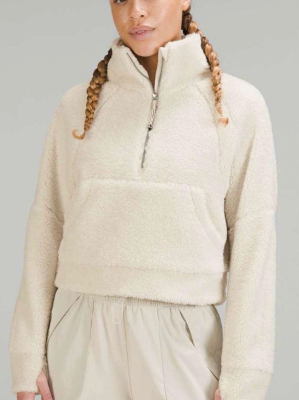 Lululemon Scuba Oversized Fleece Funnel Neck in White Opal - Picture 4 of 5